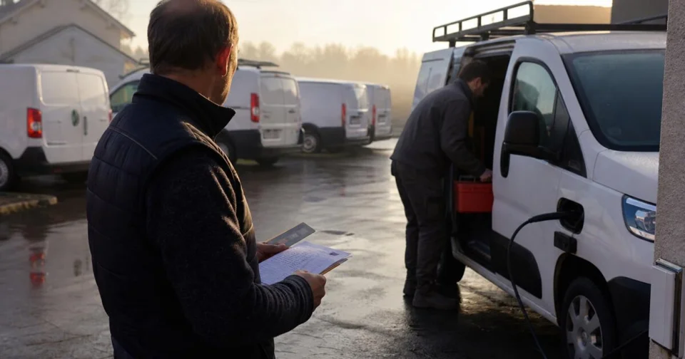 Couverture de l’analyse : préparation de véhicules utilitaires dans une entreprise